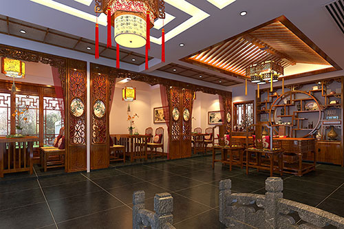 桂林优雅恬淡中式茶叶店装修设计效果图